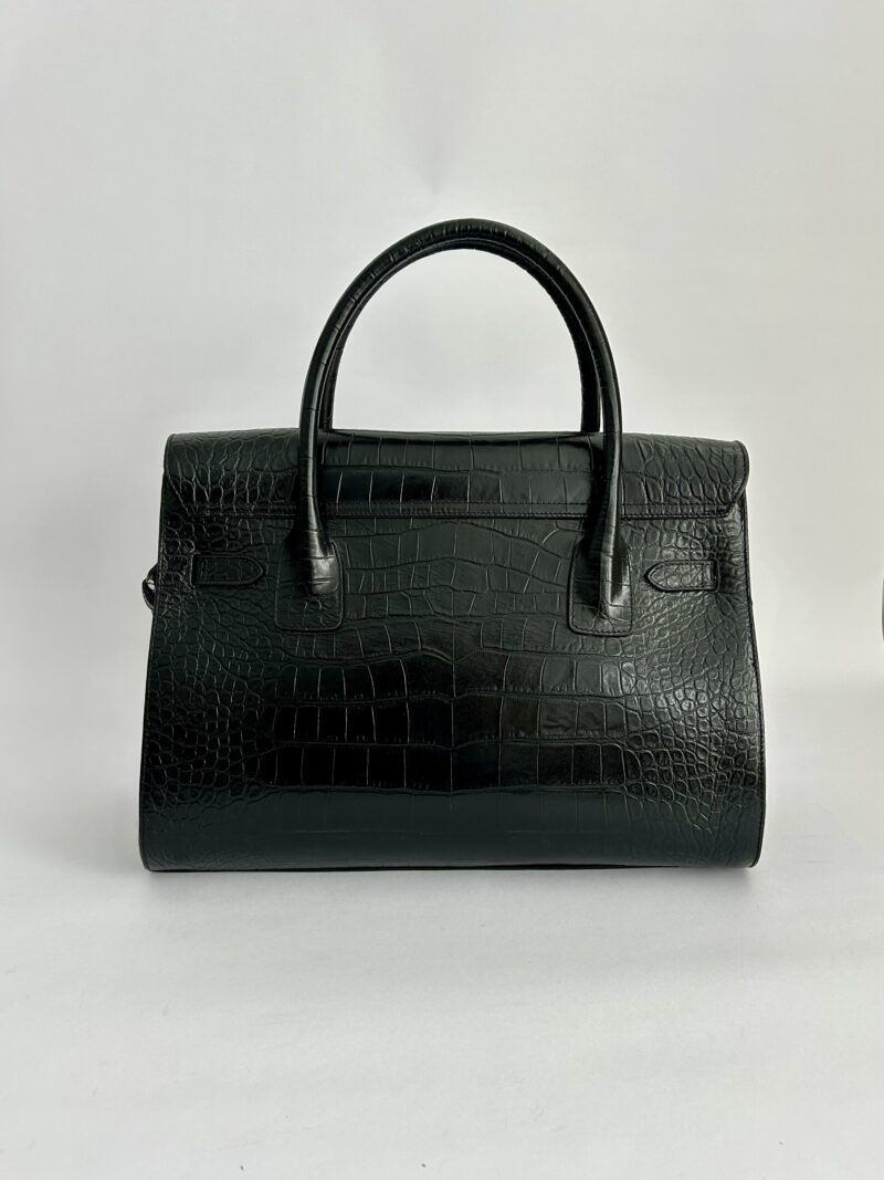 BELLECOUR 617 BLACK CROCO <br>  Black croco embossed leather - Image 4