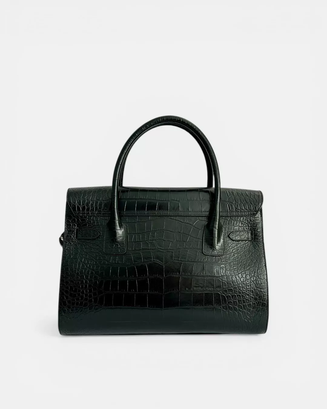 BELLECOUR 617 BLACK CROCO Black croco embossed leather - Sabatier 1947